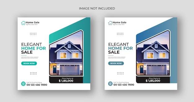 Plantilla de volante cuadrado de publicación de redes sociales de negocios inmobiliarios