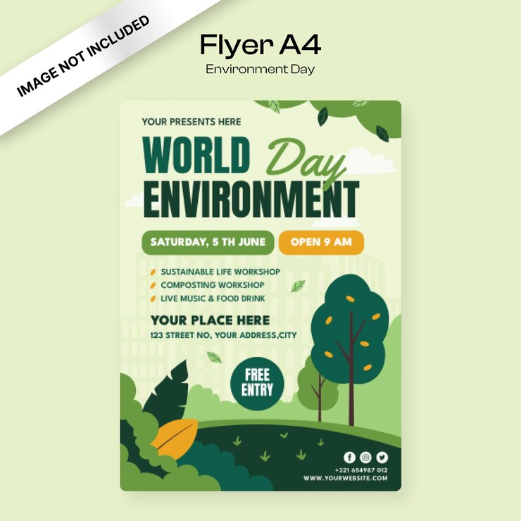 Plantilla de volante del día mundial del medio ambiente