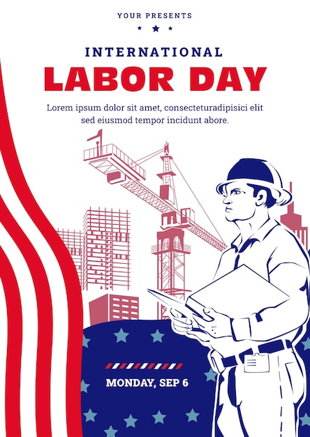 plantilla de volante del día del trabajo