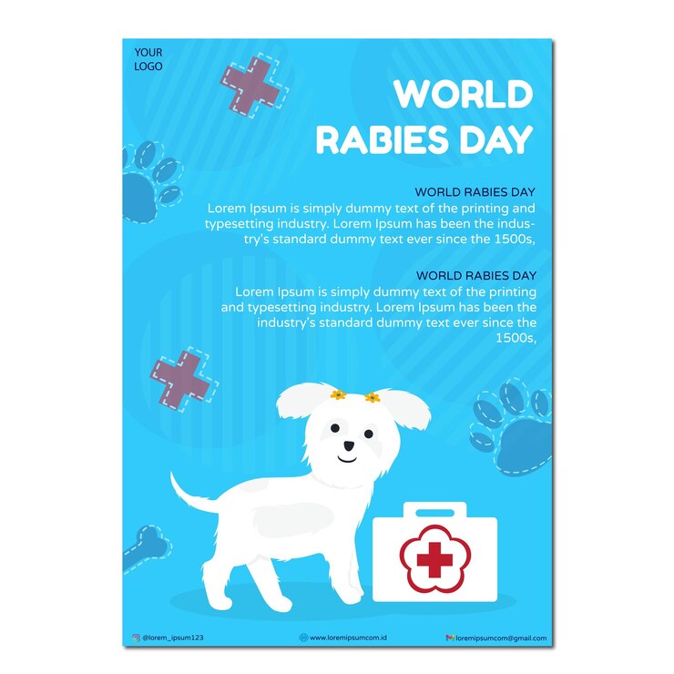 plantilla de volante de diseño del día mundial de la rabia