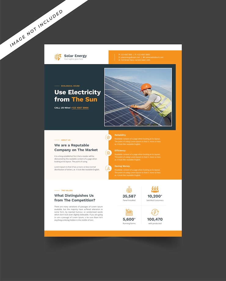 Plantilla de volante de energía solar