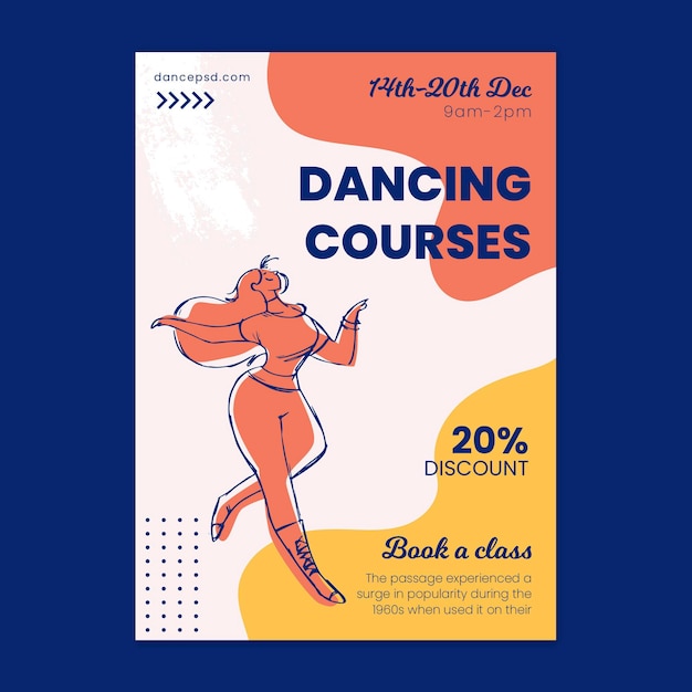 Plantilla de volante escolar de cursos de baile