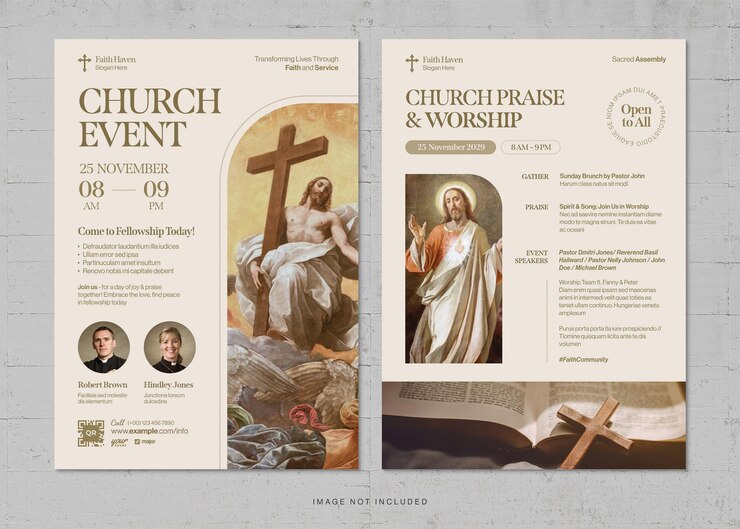 Vector plantilla de volante de eventos de la iglesia iglesia cristiana moderna volante de eventos en eps vectorial