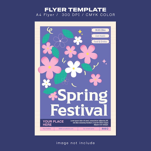 Plantilla de volante - festival de primavera