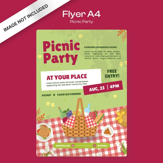 Plantilla de volante de fiesta de picnic