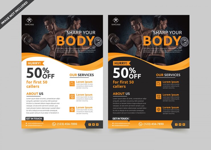Plantilla de volante de fitness premium vector