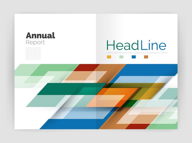Plantilla de volante de folleto moderno de plantillas de informe anual de negocios geométricos