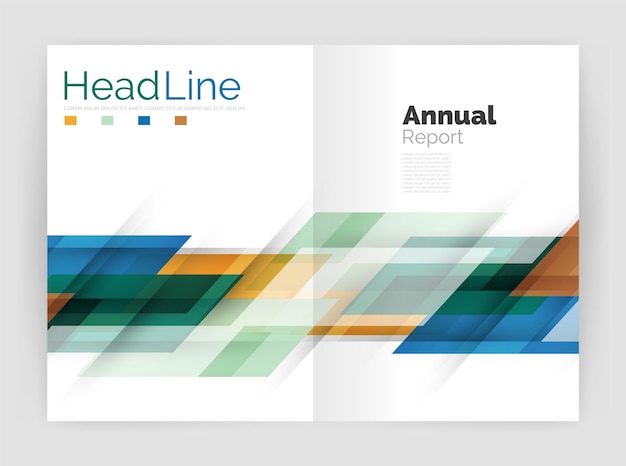 Plantilla de volante de folleto moderno de plantillas de informe anual de negocios geométricos
