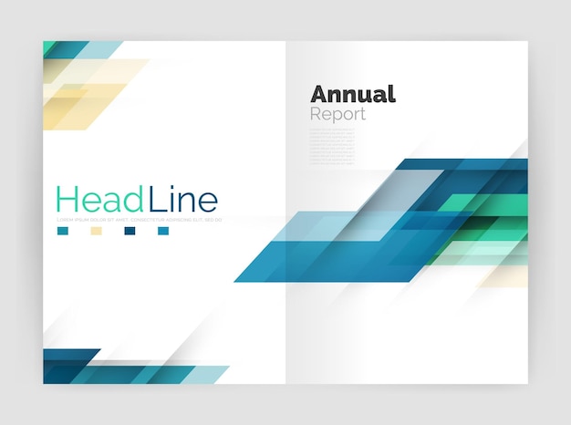 Plantilla de volante de folleto moderno de plantillas de informe anual de negocios geométricos