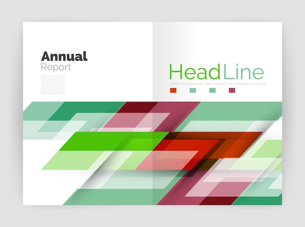 Plantilla de volante de folleto moderno de plantillas de informe anual de negocios geométricos