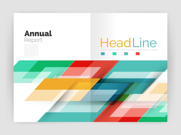 Plantilla de volante de folleto moderno de plantillas de informe anual de negocios geométricos