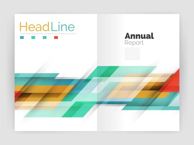 Plantilla de volante de folleto moderno de plantillas de informe anual de negocios geométricos