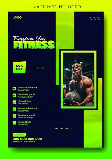 Plantilla de volante de gimnasio gimnasio