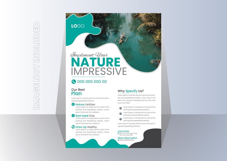 Plantilla de volante de naturaleza moderna de vector