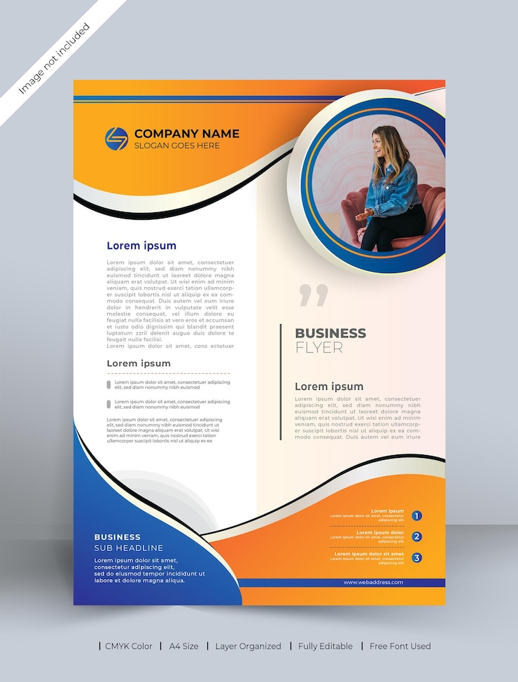 Plantilla de volante de negocios corporativos, color CMYK Listo para imprimir