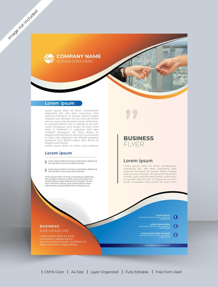 Plantilla de volante de negocios corporativos, color CMYK Listo para imprimir