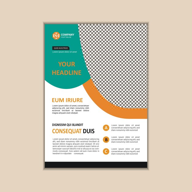 Plantilla de volante de negocios corporativos Diseño de vector de tamaño A4 simple y limpio