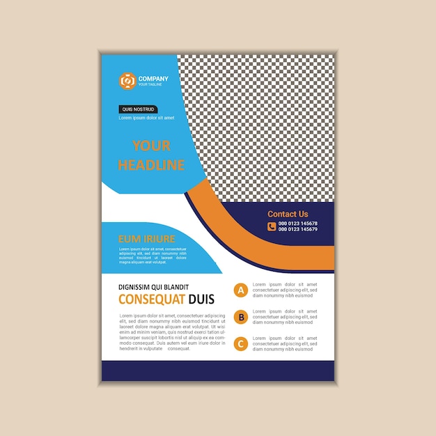 Plantilla de volante de negocios corporativos Diseño de vector de tamaño A4 simple y limpio