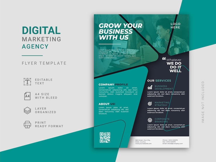 Vector plantilla de volante de negocios corporativos modernos para agencia de marketing