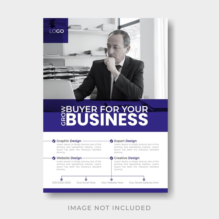 Plantilla de volante de negocios vertical Folleto de agencia de marketing digital moderno