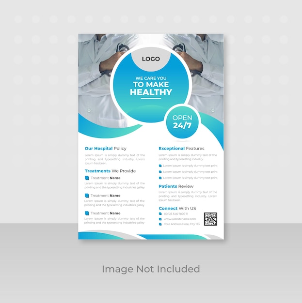 Plantilla de volante o portada de folleto de creative medical healthcare