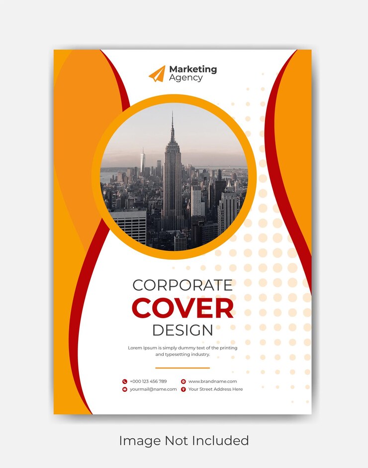 Plantilla de volante de portada de libro o folleto de negocios corporativos