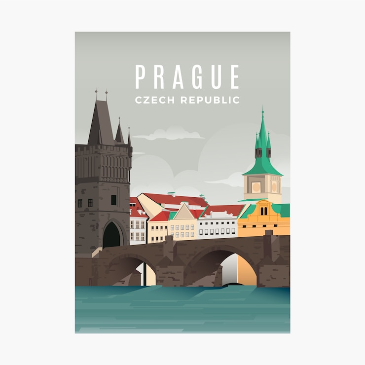 Vector plantilla de volante promocional de praga