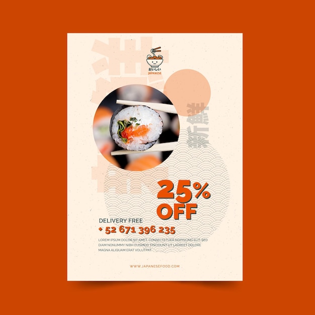 Plantilla de volante de restaurante japonés