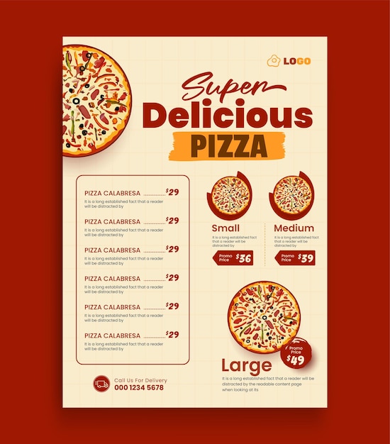 Plantilla de volante de restaurante de pizza