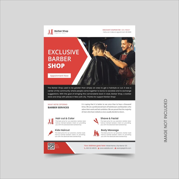 Plantilla de volante de salón de barbería