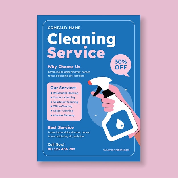 Plantilla de volante de servicio de limpieza