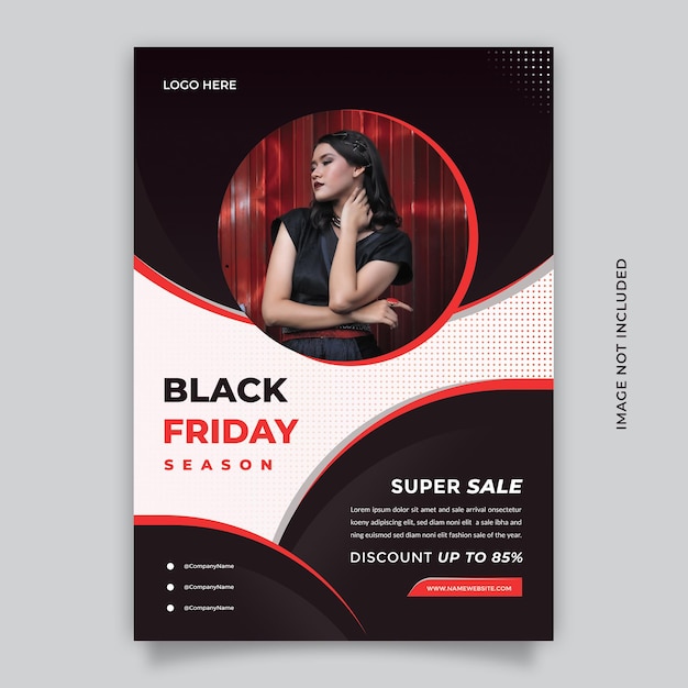 Vector plantilla de volante de temporada de black friday creativo y moderno con tamaño a4