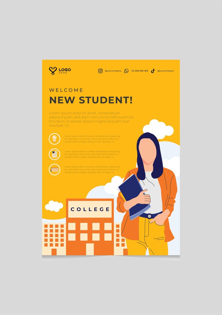 Vector plantilla de volante universitario adecuada para empresas y universidades
