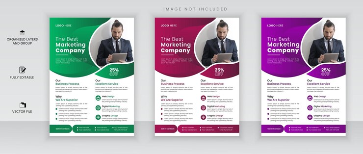 Plantilla de volante vectorial multipropósito para negocios corporativos y portada de folleto