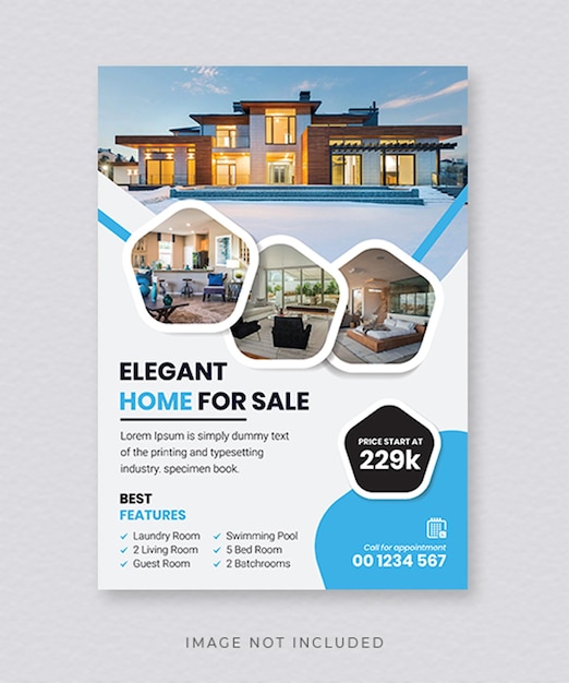 Plantilla de volante de venta de casas de negocios inmobiliarios