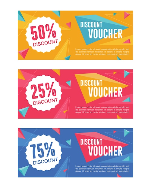 Vector plantilla de voucher de descuento