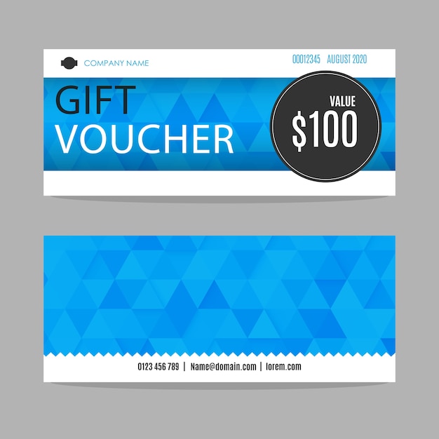 Vector plantilla de voucher de regalo.