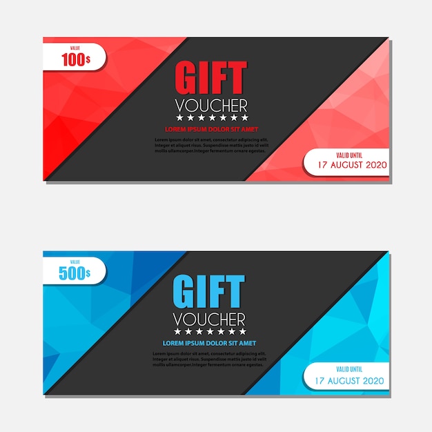 Vector plantilla de voucher de regalo