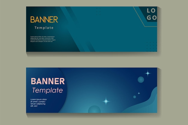 Plantilla web de banner de diseño abstracto de vectorDiseño de plantilla de banner horizontal de seminario web de negocios