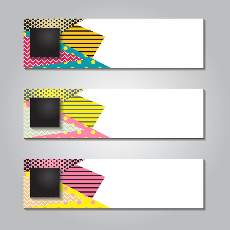 Vector plantilla web de banner de diseño geométrico abstracto vectorial