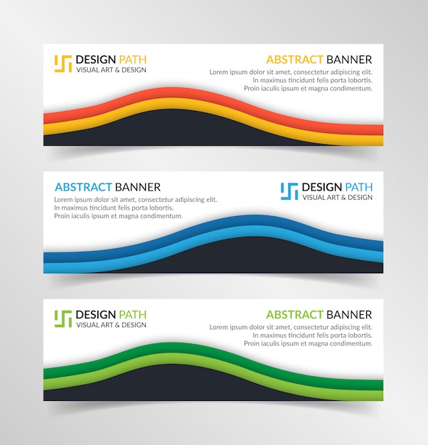 Plantilla de web de banner moderno de diseño abstracto de vector