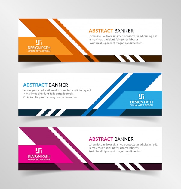 Plantilla de web de banner moderno de diseño abstracto de vector