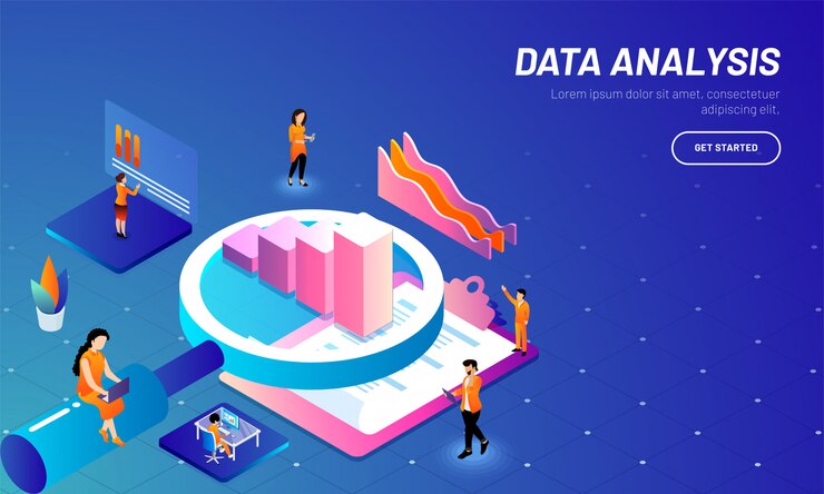 Vector plantilla web basada en el concepto de análisis de datos.