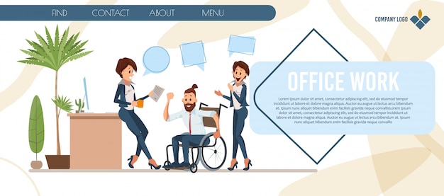 Plantilla web de curso de negocios para personas con discapacidad