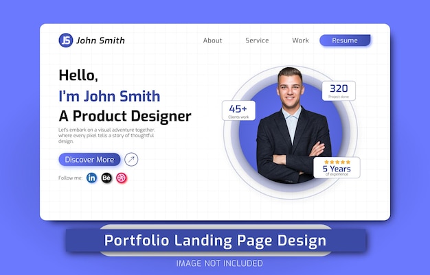 plantilla web de diseñador de productos y diseño de la página de destino de la cartera