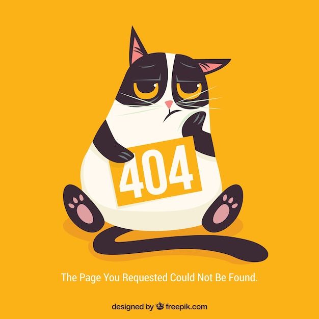 Plantilla web de error 404 con gato aburrido