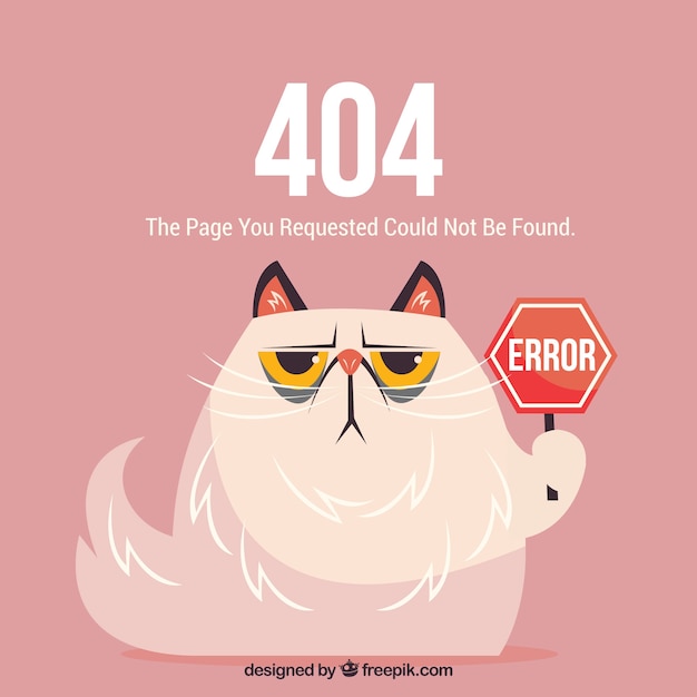 Plantilla web de error 404 con gato malo