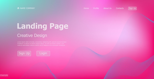 Plantilla web de luz degradada página de destino sitio web digital concepto de diseño de página de destino Ilustración vectorial