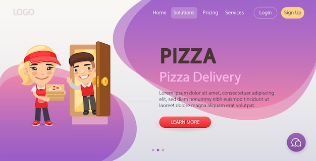 Plantilla web para sitio web de entrega de pizza