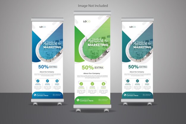 Plantilla de xbanner creativa para anuncios de exposiciones Diseño de banners de negocios